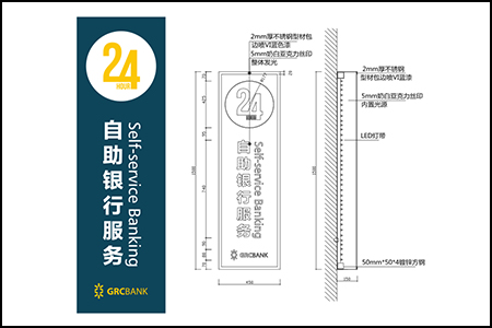 广州农商银行侧面24小时灯箱