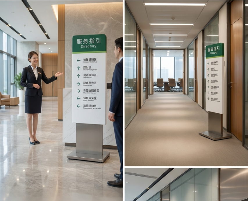 银行立式指示牌深化设计制作安装工程