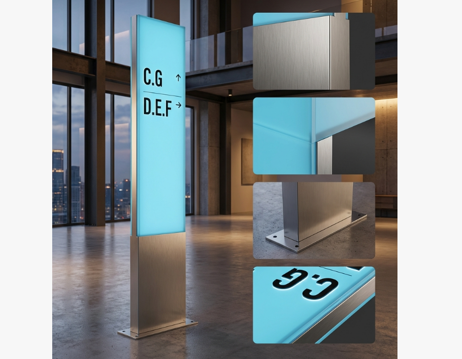 不锈钢指示标识标牌设计制作安装工程